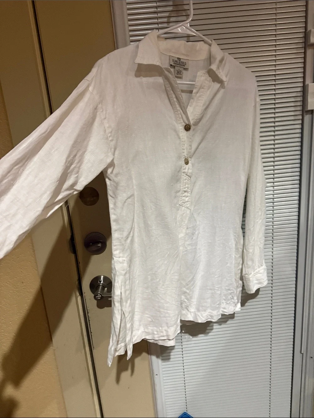Island Republic White Button-Front Cotton Tunic